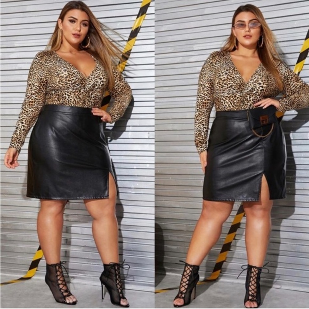 BNWT PLUS Faux Leather Skirt, 3X/(16/18)